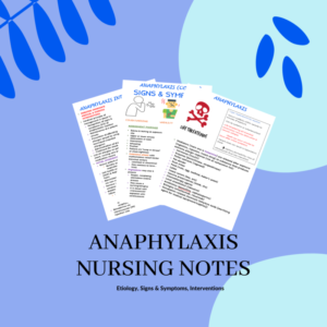 Anaphylaxis Med Surg Nursing Study Guide