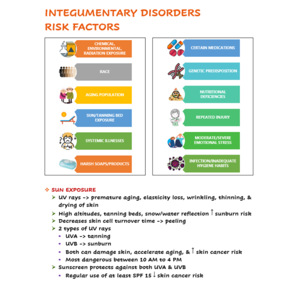 INTEGUMENTARY SYSTEM & DISORDERS NURSING STUDY GUIDE