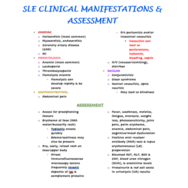 Lupus Nursing Study Guide