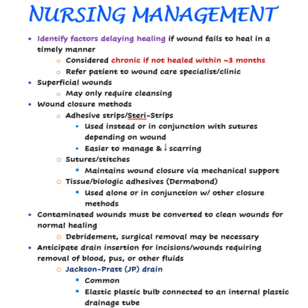 Wound healing nursing notes