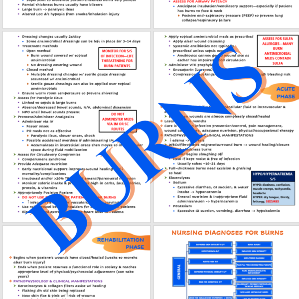 burns nursing notes