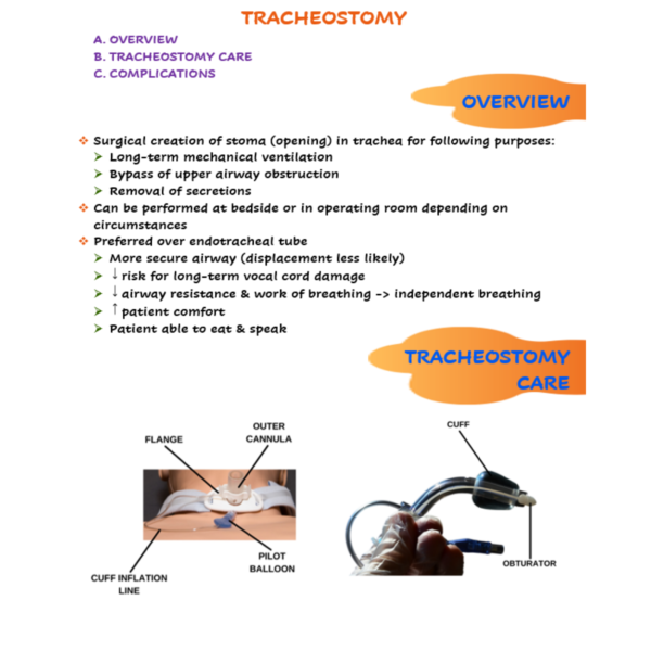 Tracheostomy Nursing Notes